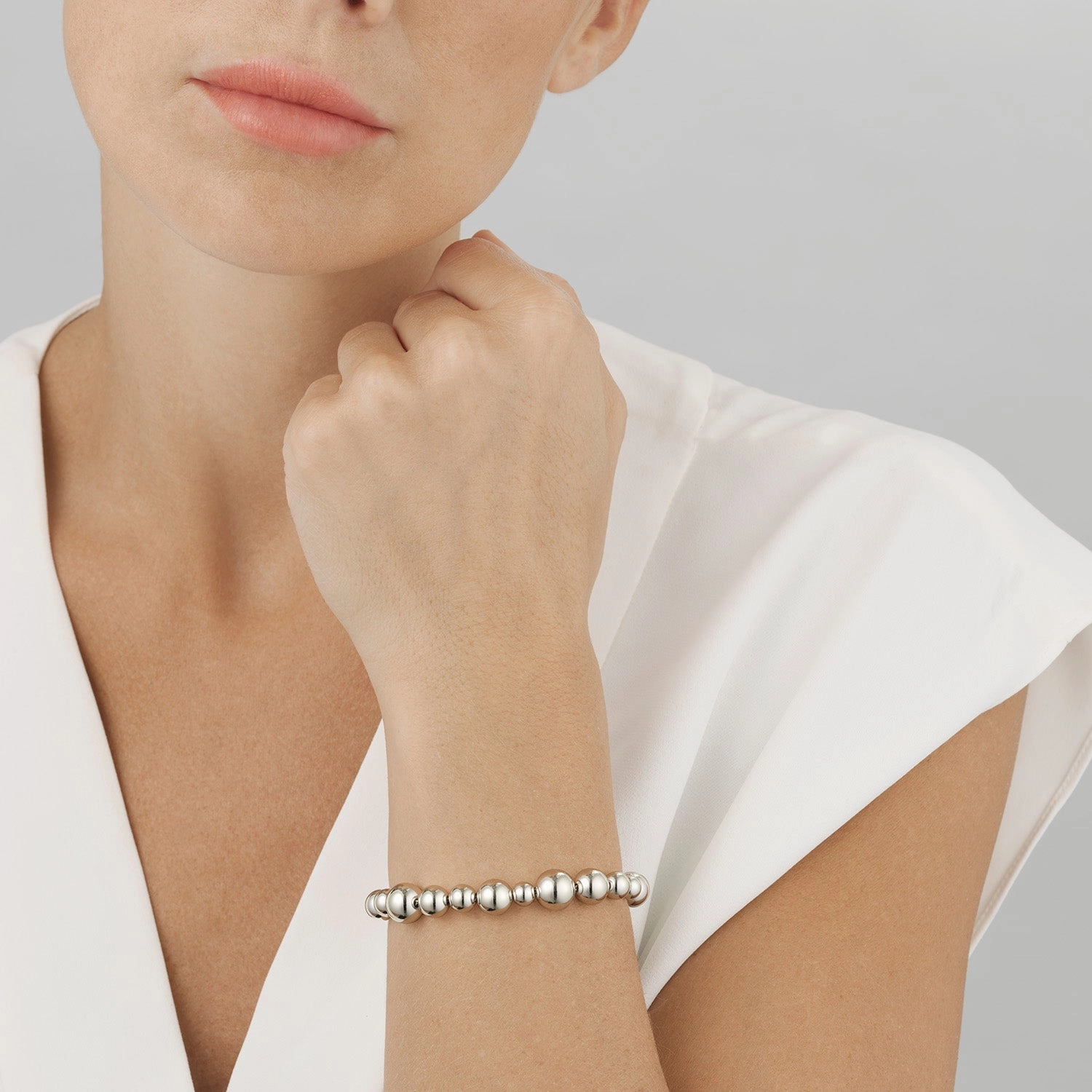 Silver Moonlight Grapes Drawstring Bracelet