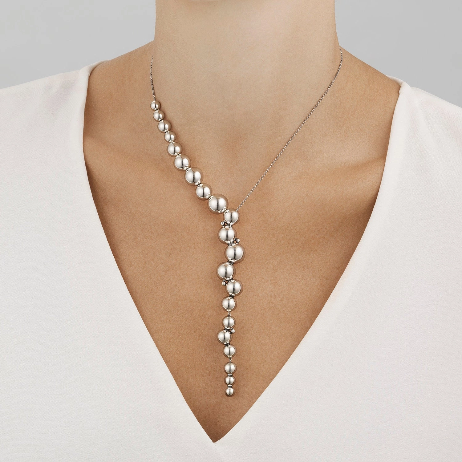 Silver Moonlight Grapes Necklace