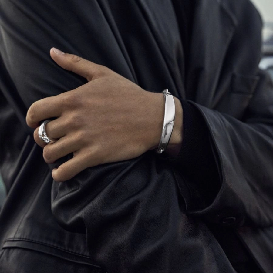 Silver Reflect ID Bangle