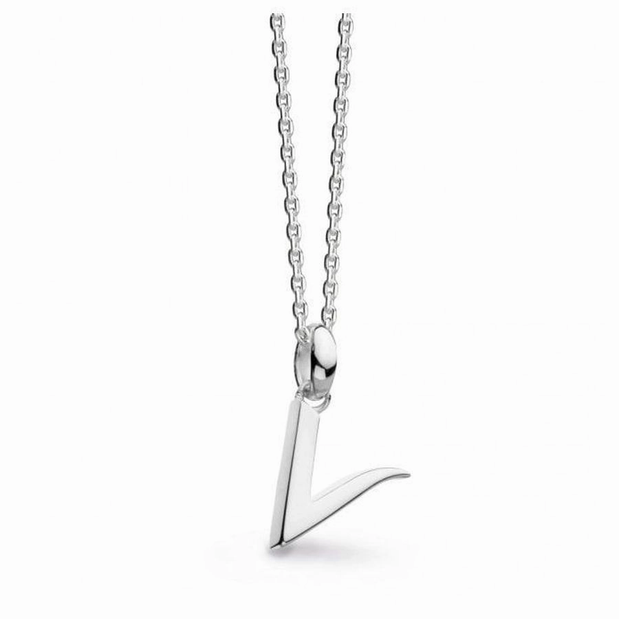 Silver Signature Capital V Necklace
