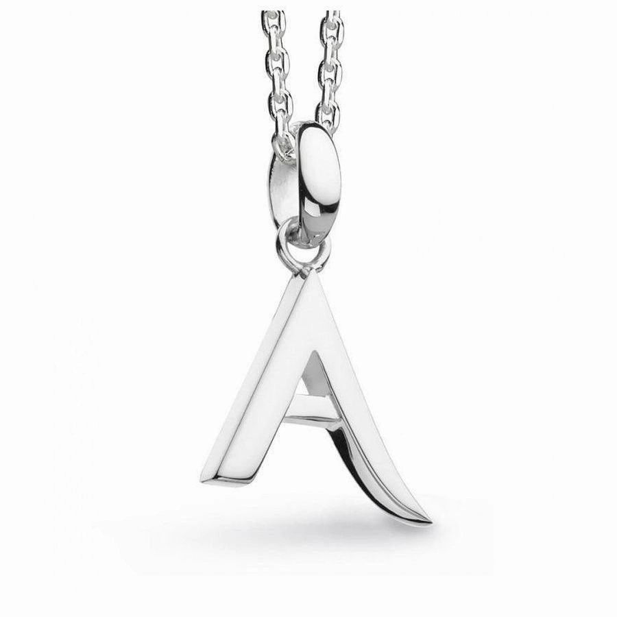Silver Signature Skript Capital A 18" Necklace