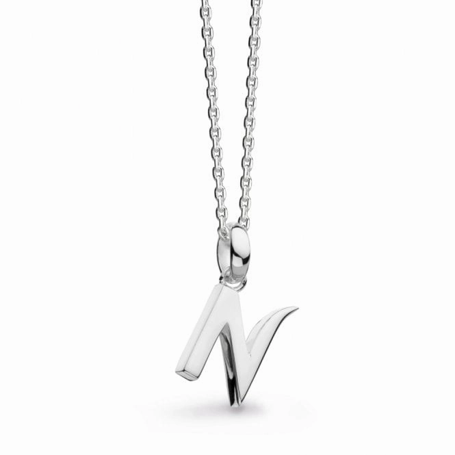 Silver Signature Skript Capital N 18" Necklace