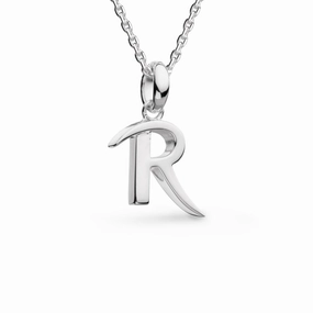 Silver Signature Skript Capital R 18" Necklace