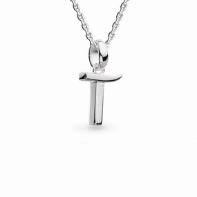 Silver Signature Skript Capital T Necklace