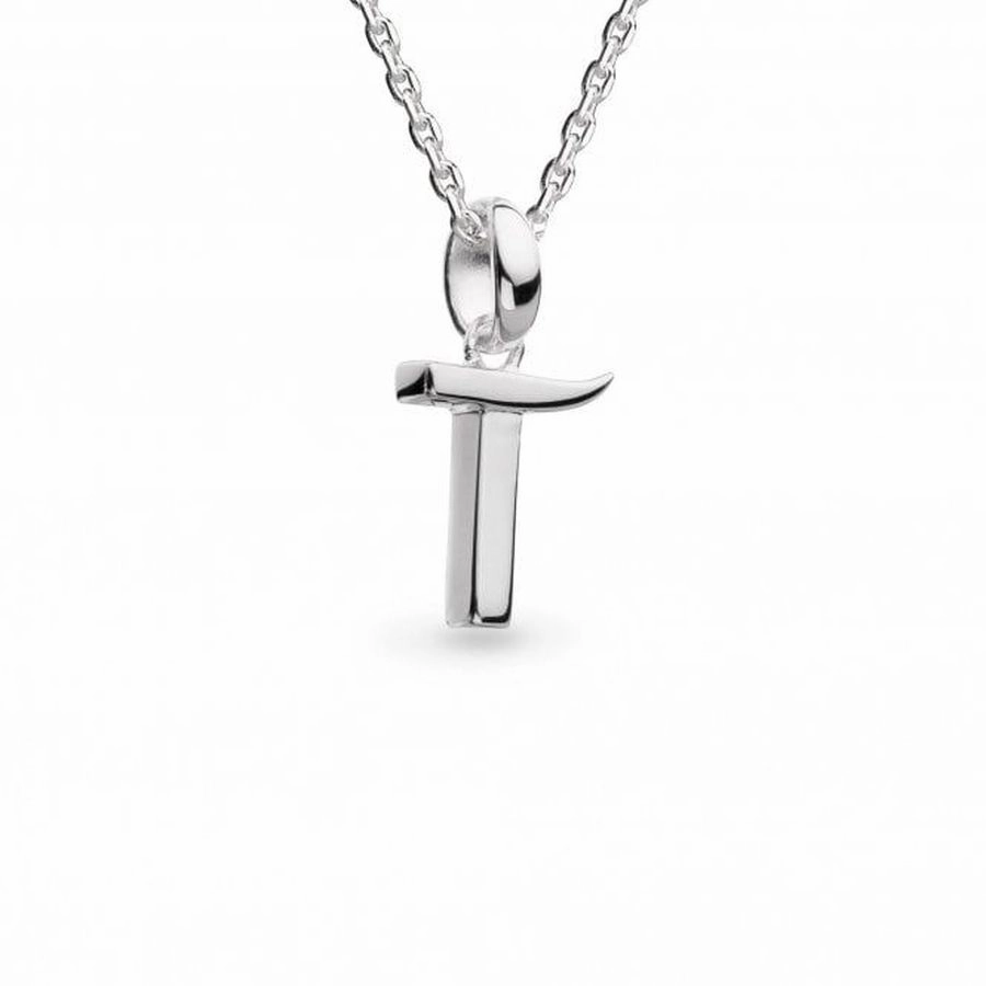 Silver Signature Skript Capital T Necklace