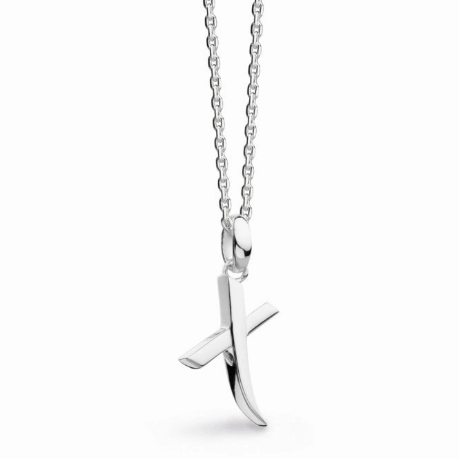 Silver Signature Skript Capital X 18" Necklace