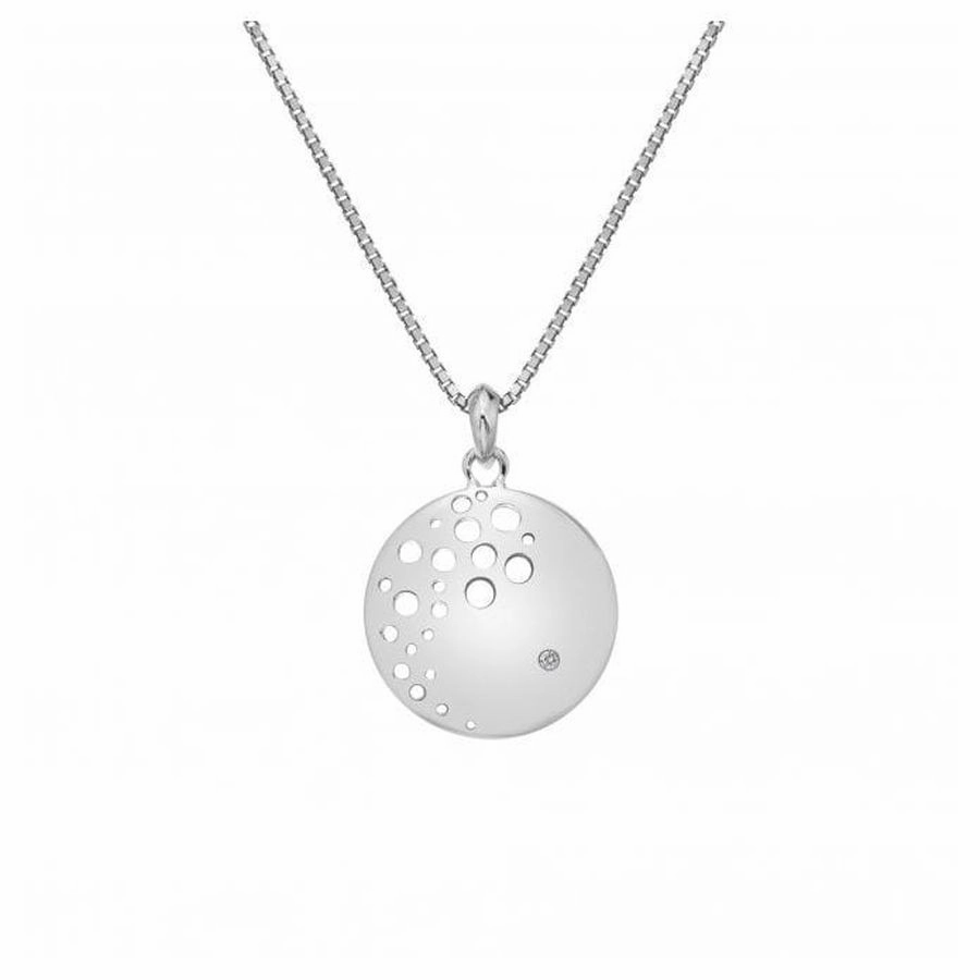Silver Spritz Circle Pendant & Chain