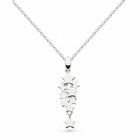 Silver Stargazer Galaxy Micro Cluster 18" Necklace