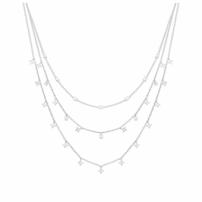 Silver Triple Row Necklace