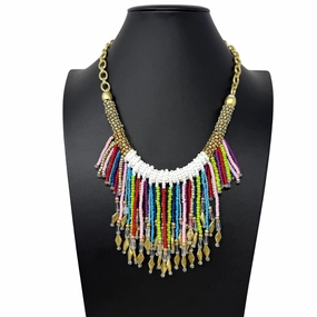 Skylar Seed Bead Bib Necklace By Chicos
