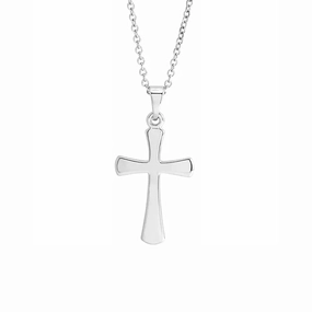 Small Cross Pendant in White Gold