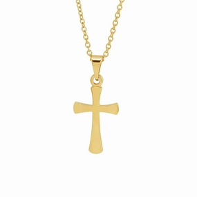 Small Cross Pendant in Yellow Gold