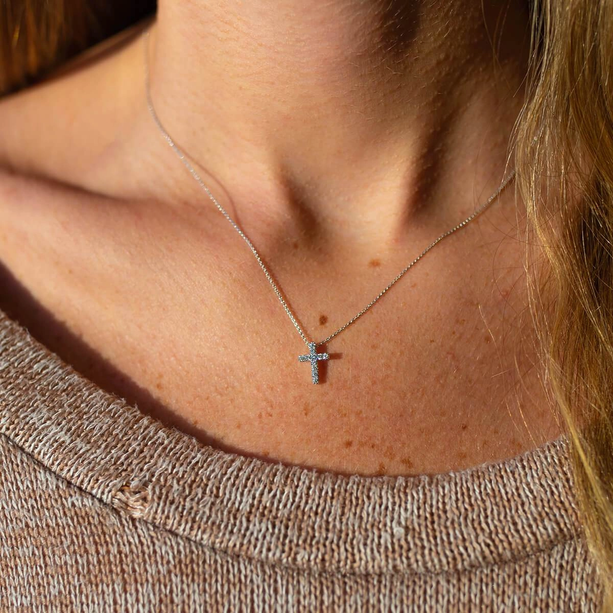 Small Diamond Cross Pendant