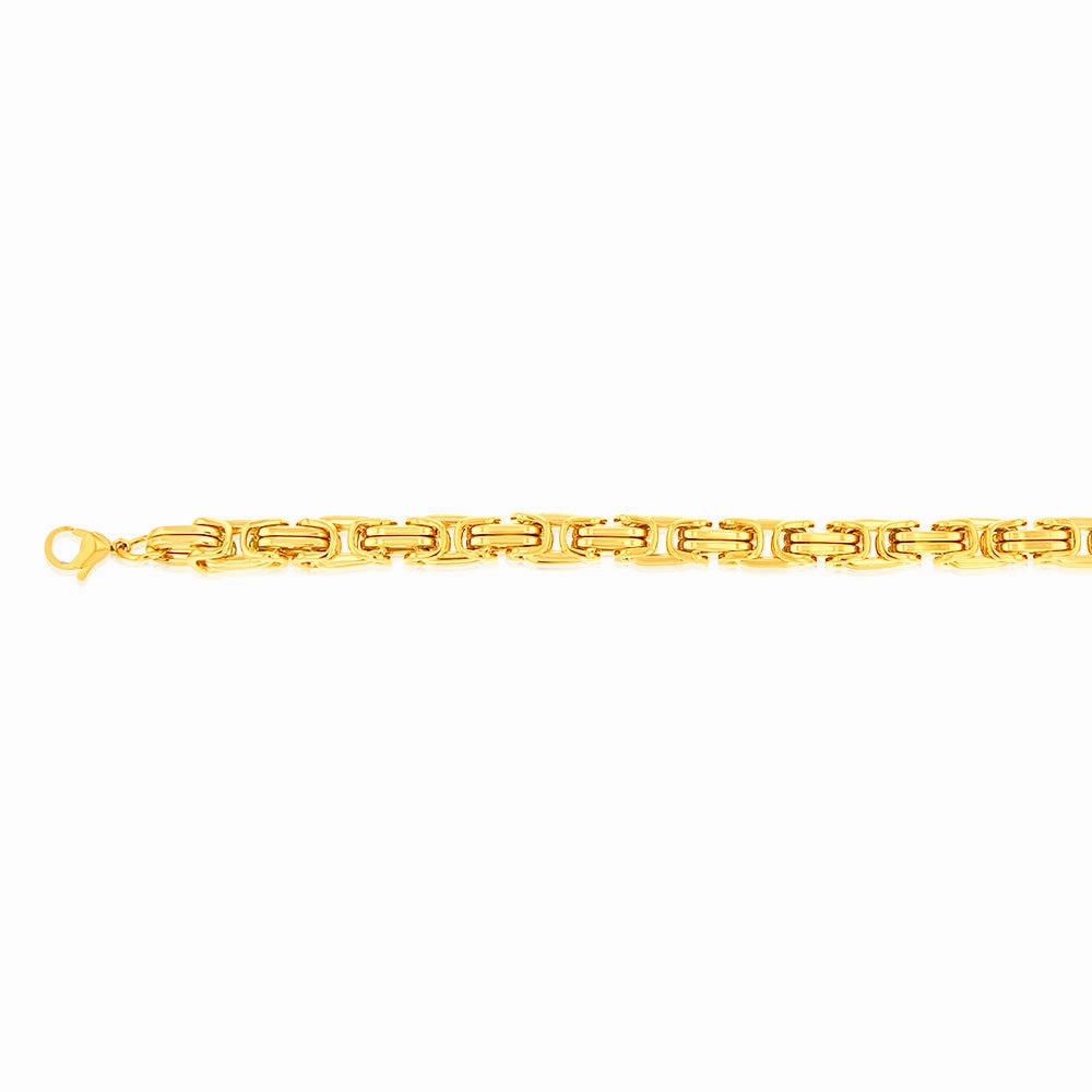 Stainless-Steel Gold-Plated Fancy Links 20.3cm Bracelet