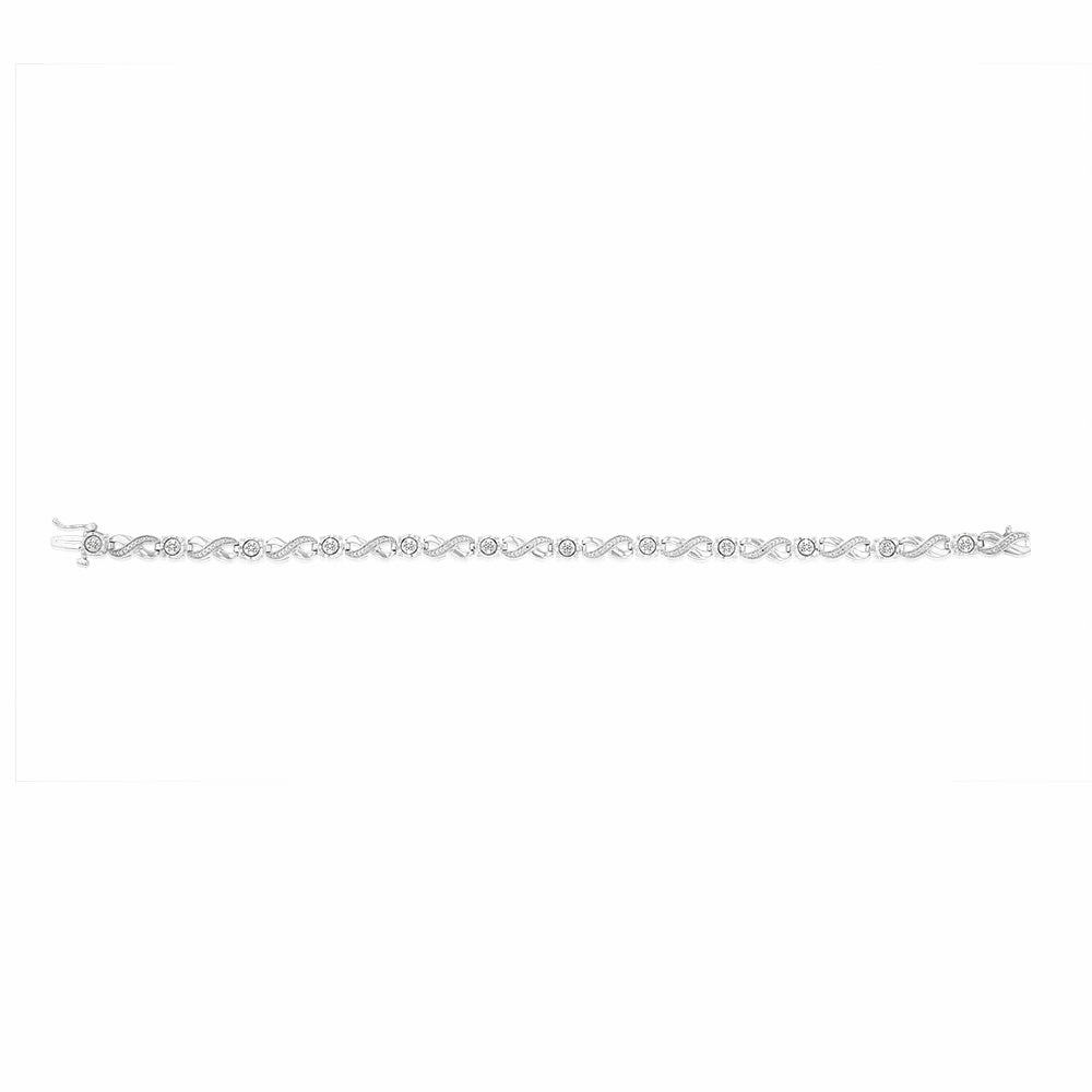 Sterling Silver 1/10 Carat Diamond Infinity Bracelet