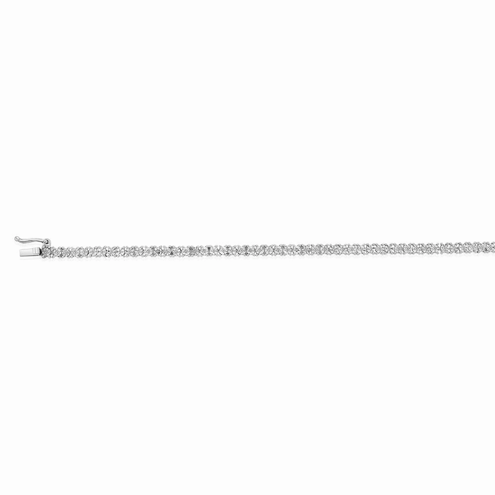 Sterling Silver 1/4 Carat Diamond Tennis Bracelet with Length 19cm