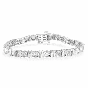 Sterling Silver 1/5 Carat Diamond 18cm Bracelet