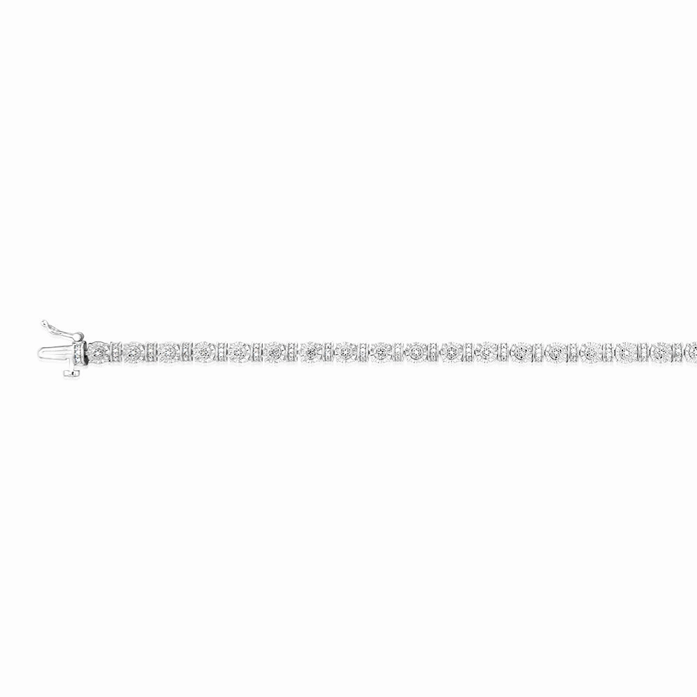 Sterling Silver 1/5 Carat Diamond 18cm Bracelet