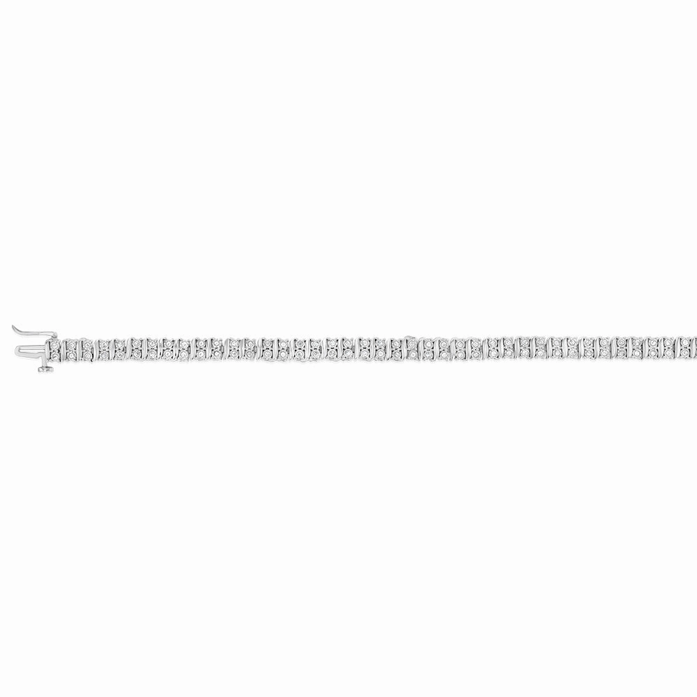 Sterling Silver 1 Carat 18cm Diamond Bracelet