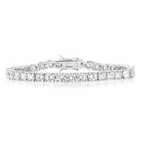 Sterling Silver 5mm Cubic Zirconia 19cm Tennis Bracelet