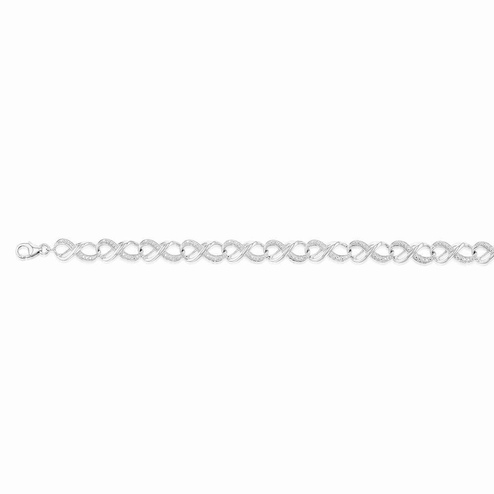Sterling Silver & 0.05Ct Diamond Bracelet