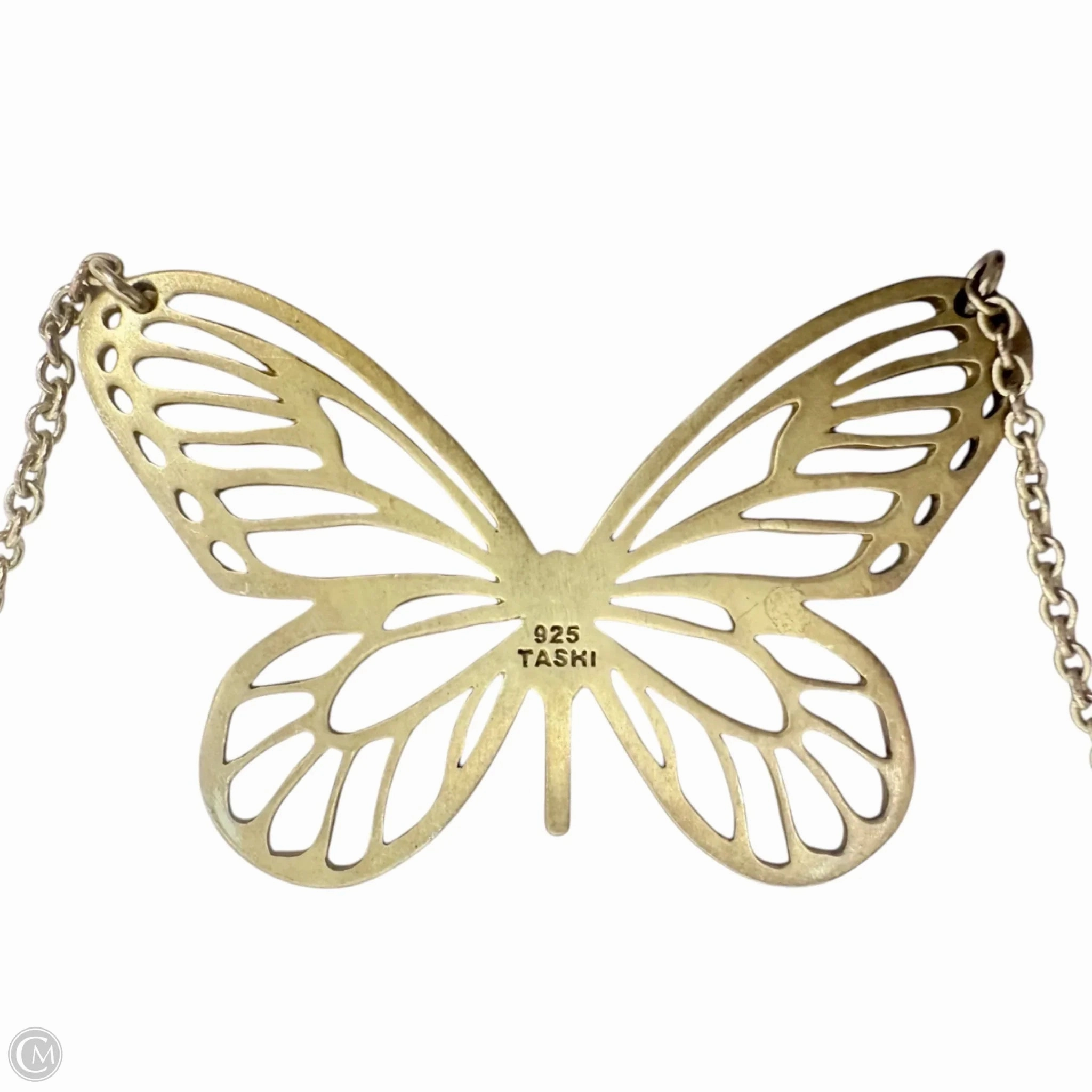 Sterling Silver Butterfly Necklace By Taski