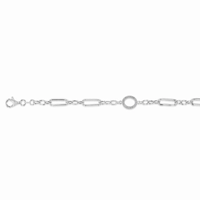 Sterling Silver Circle Of Life Fancy 19cm Bracelet