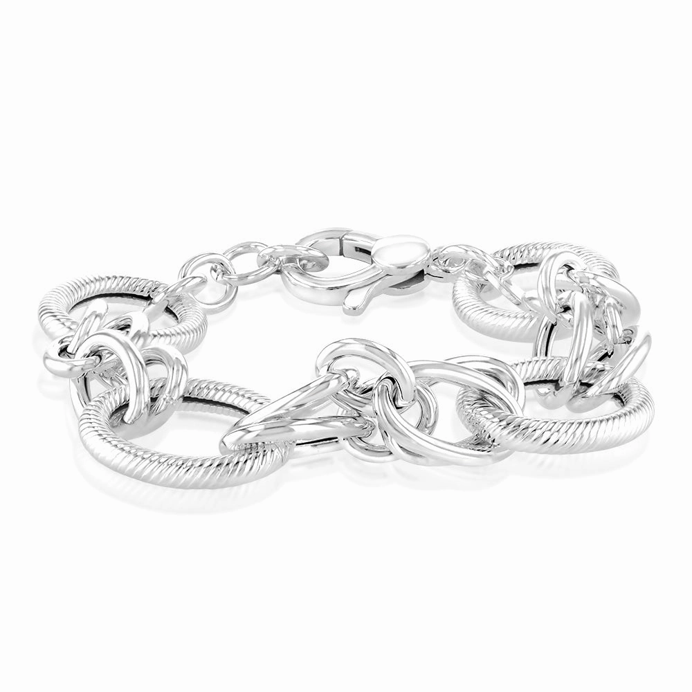 Sterling Silver Fancy 19.5cm Bracelet