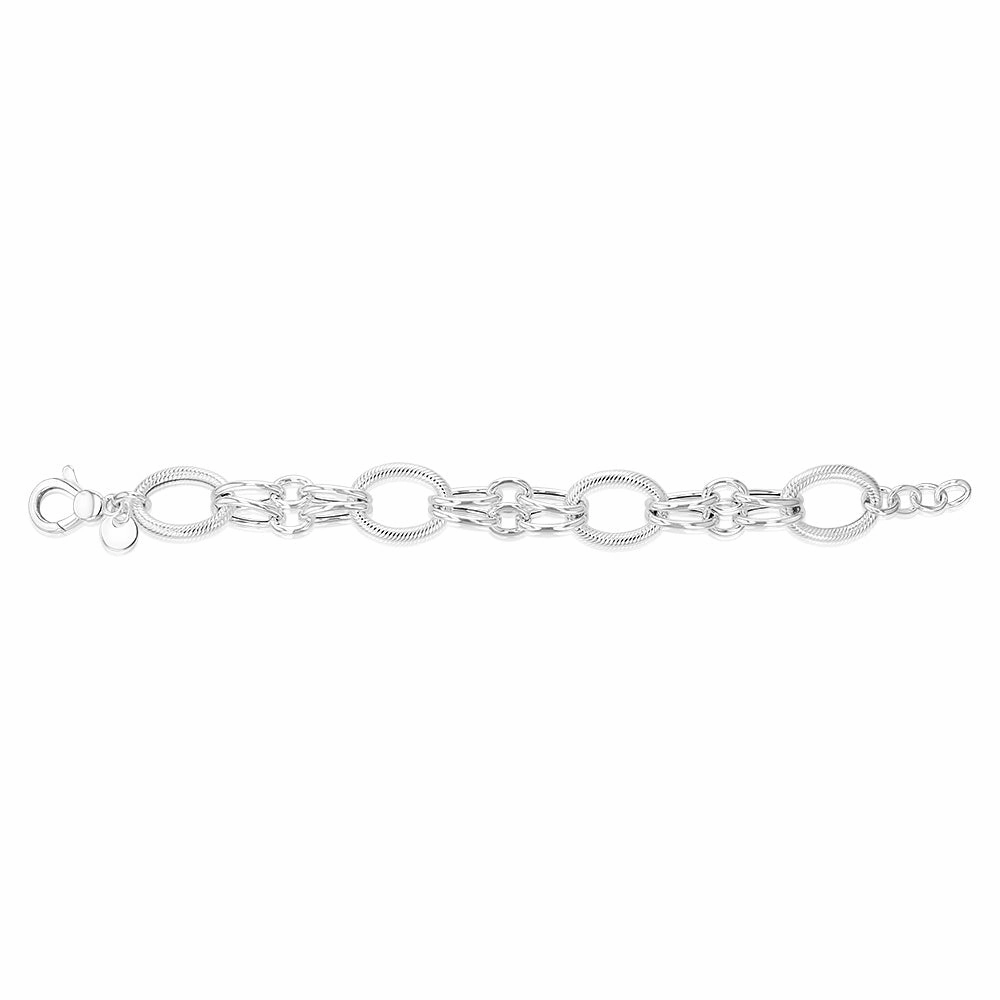 Sterling Silver Fancy 19.5cm Bracelet