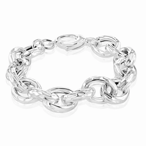 Sterling Silver Fancy 21cm Bracelet