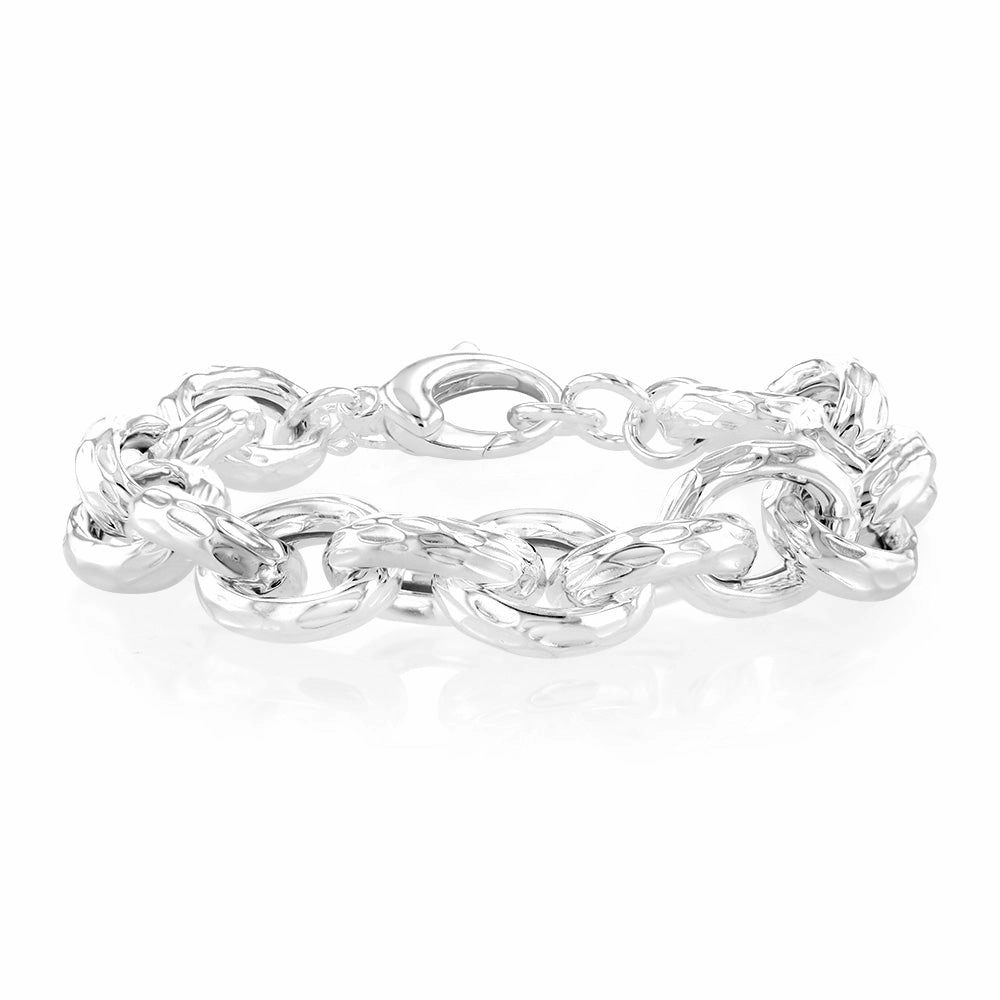Sterling Silver Fancy 21cm Bracelet
