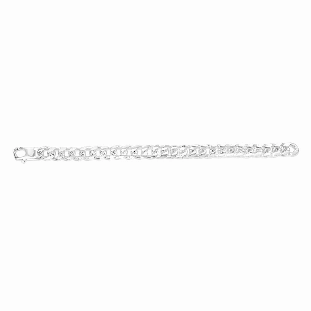 Sterling Silver Fancy 300 Gauge Oval Curb 23cm Bracelet