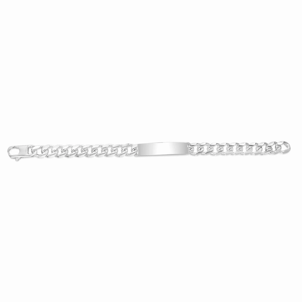Sterling Silver Fancy 300 Gauge Oval Curb 23cm ID Bracelet