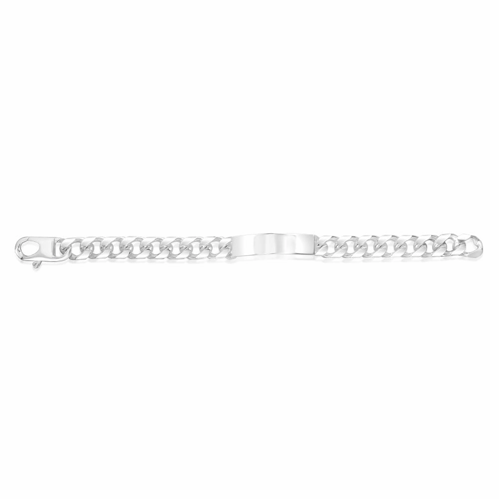 Sterling Silver Fancy 350 Gauge Oval Curb 23cm ID Bracelet