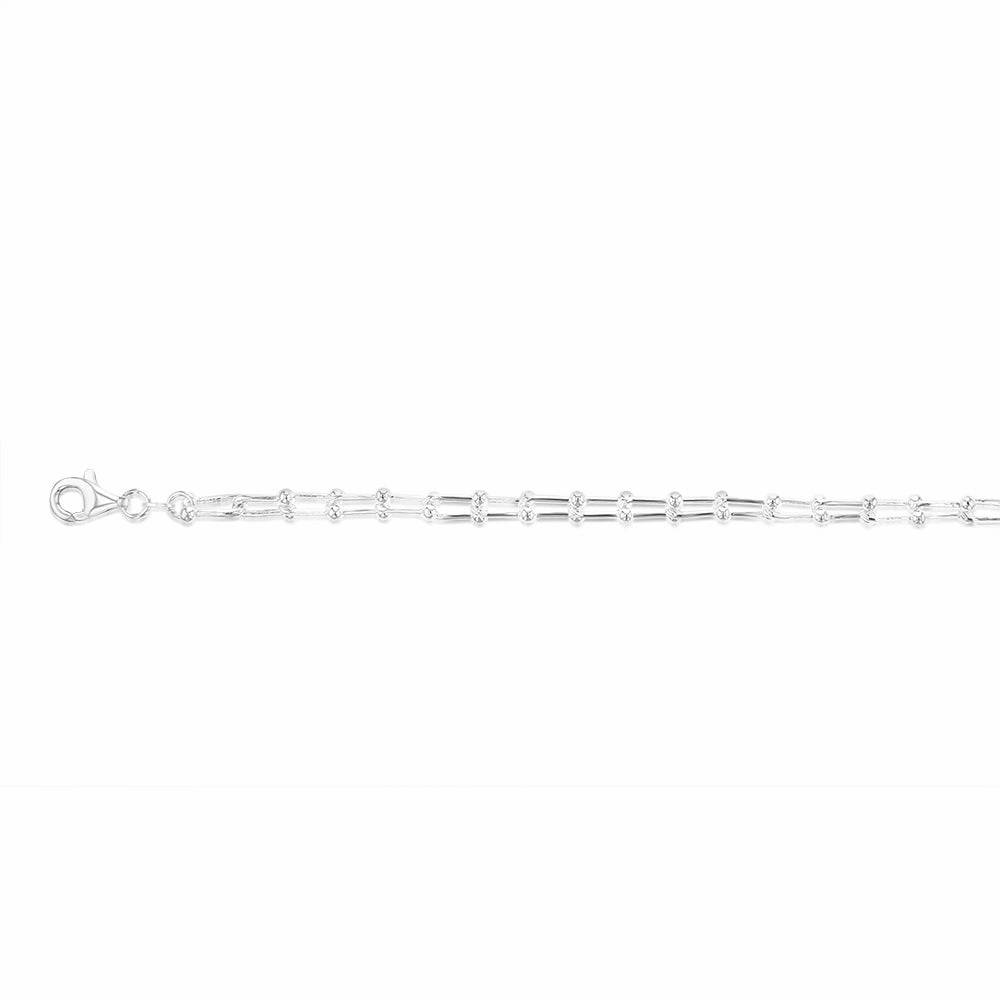 Sterling Silver Fancy U Link 19cm Bracelet