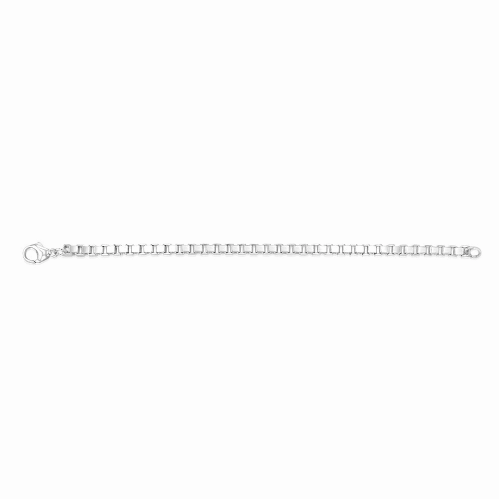 Sterling Silver Four Sides 500 Gauge Box 20cm Bracelet
