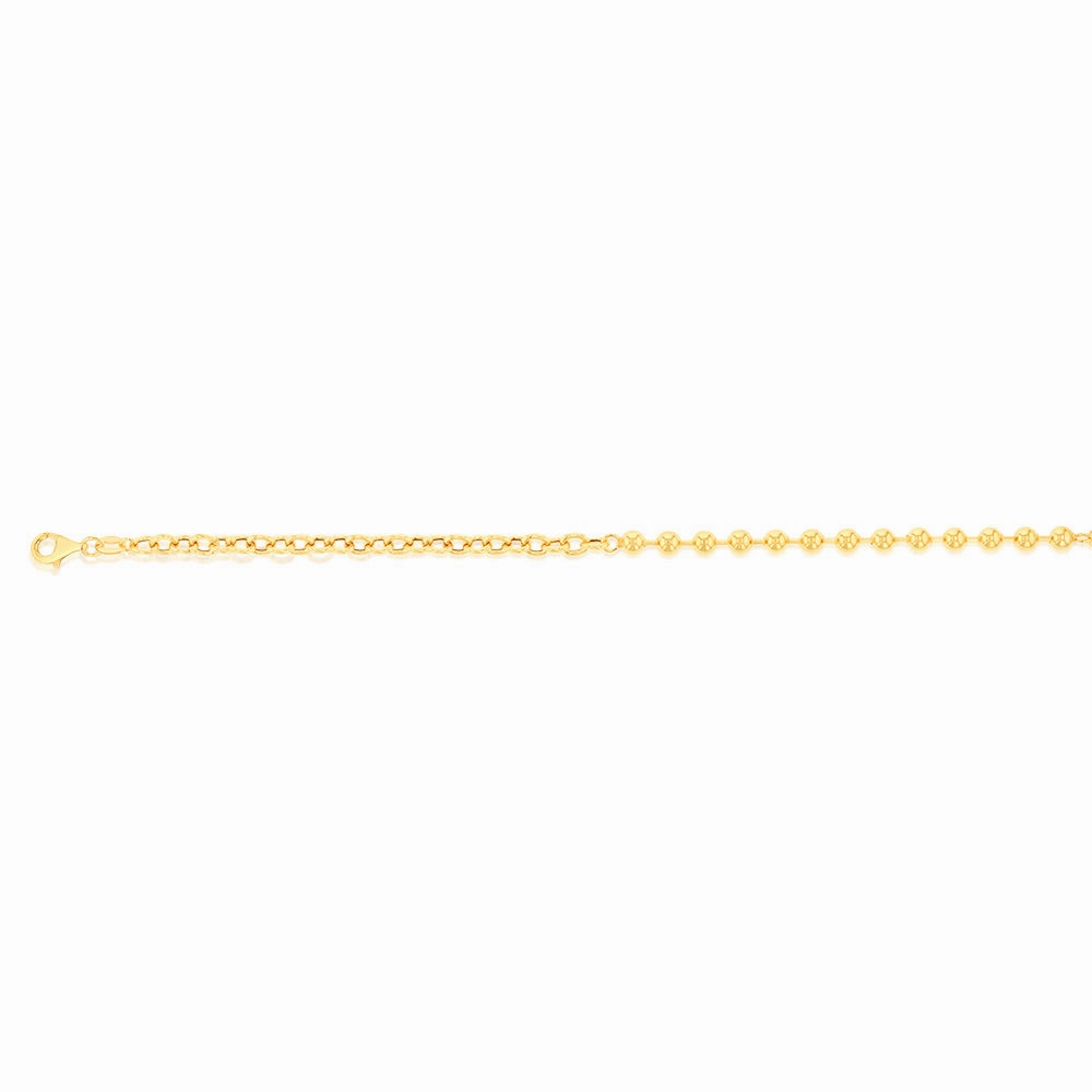 Sterling Silver Gold Plated 17 3cm Ball Bracelet
