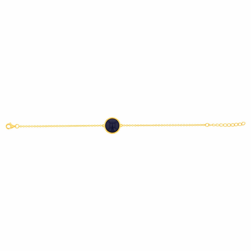 Sterling Silver Gold Plated Synthetic Lapis 16 3cm Bracelet