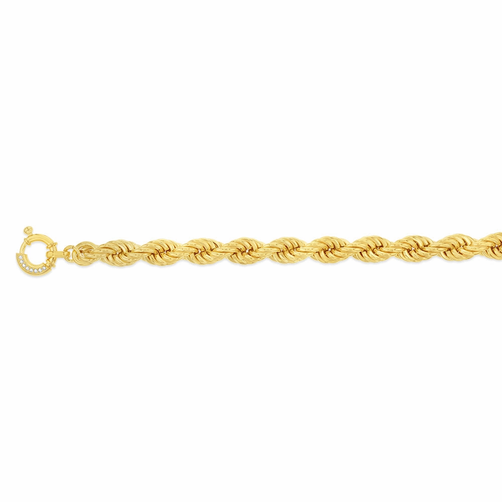 Sterling Silver Gold Plated Twisted 19cm Bracelet