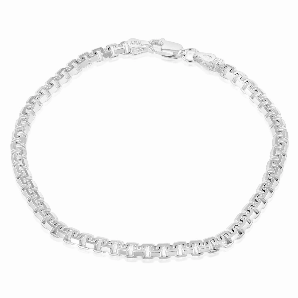 Sterling Silver Patterned 19cm Bracelet