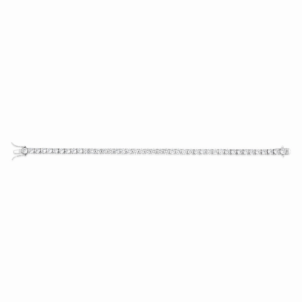 Sterling Silver Rhodium Plated 4mm Cubic Zirconia 18.4cm Tennis Bracelet