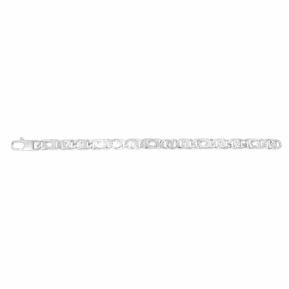 Sterling Silver Tiger Eye 200 Gauge Link 23cm Bracelet