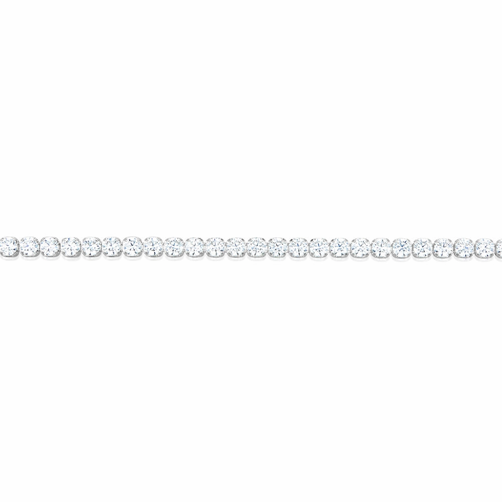 Sterling Silver White Zirconia 19cm Tennis Bracelet