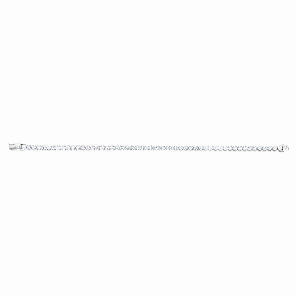 Sterling Silver White Zirconia 19cm Tennis Bracelet