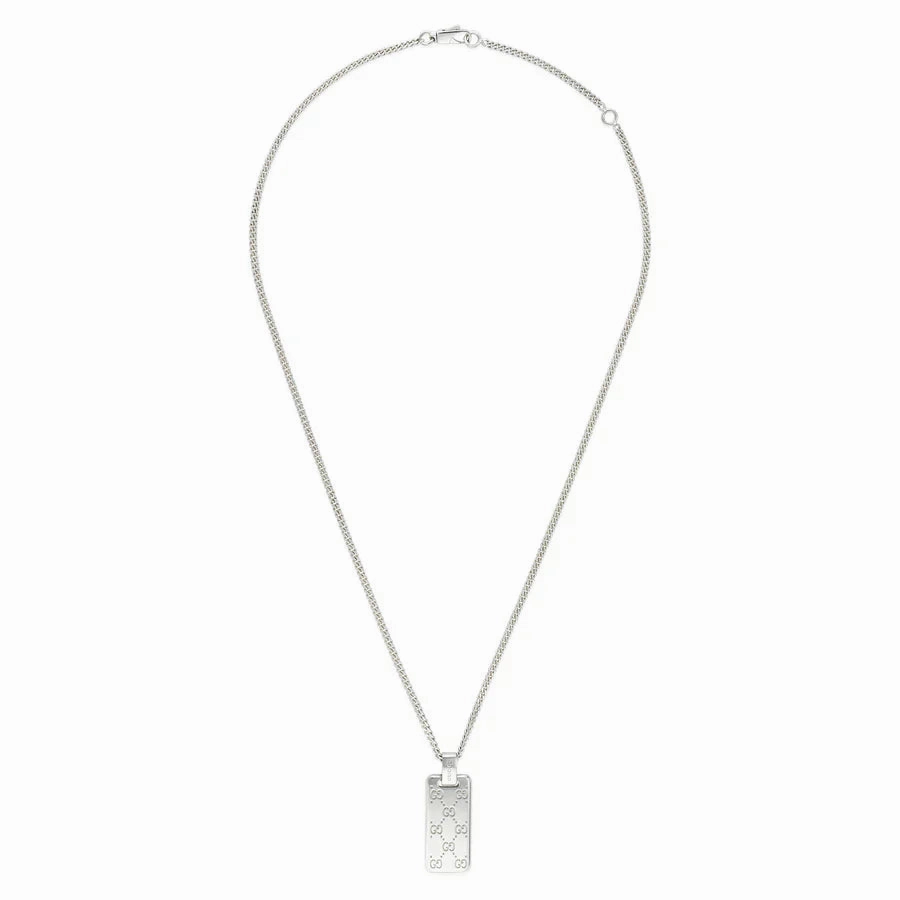 STSLVR 22" GUCCI SIGNATURE TAG NECKLACE