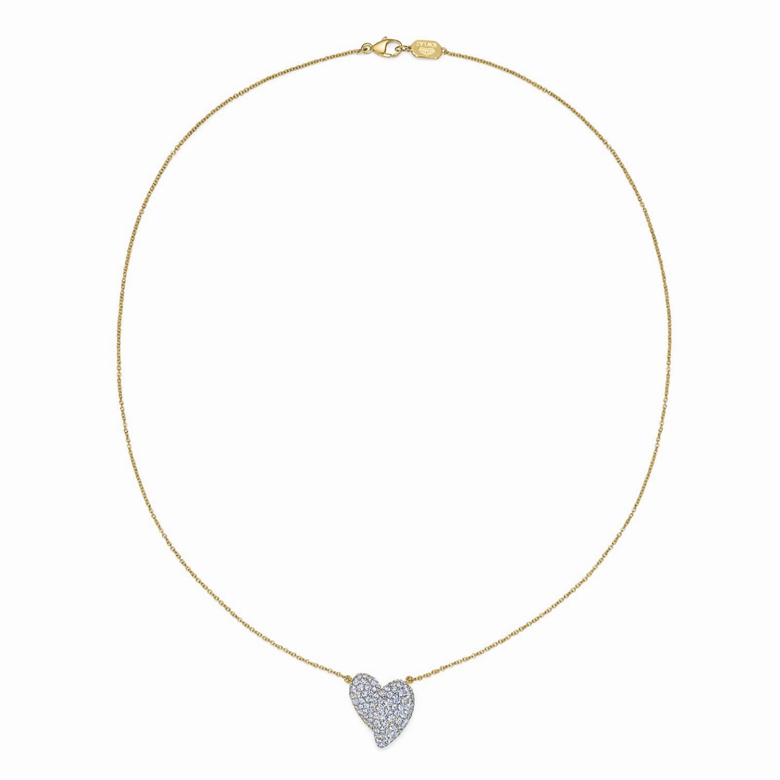 Stylized Heart Pendant with Pav Diamonds