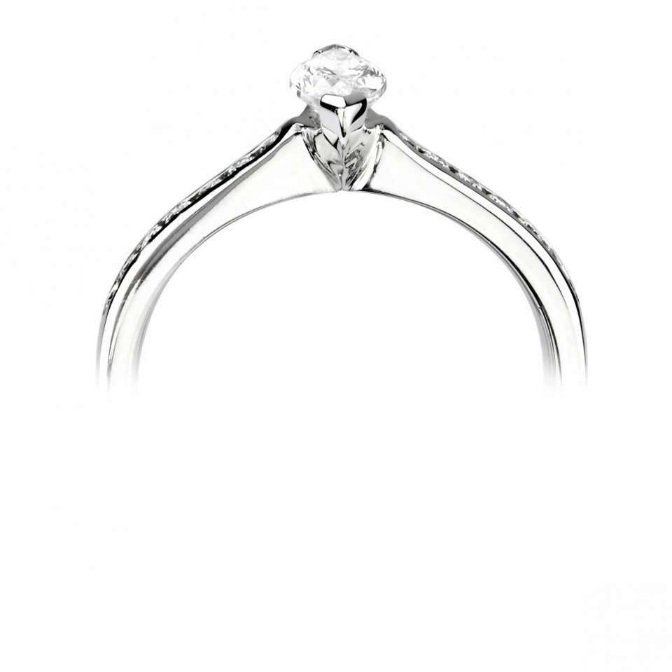The Acacia Platinum Marquise Cut Diamond Solitaire Engagement Ring With Diamond Set Shoulders