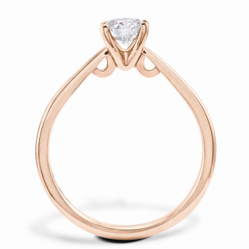 The Allium 18ct Rose Gold Round Brilliant Cut Diamond Solitaire Engagement Ring