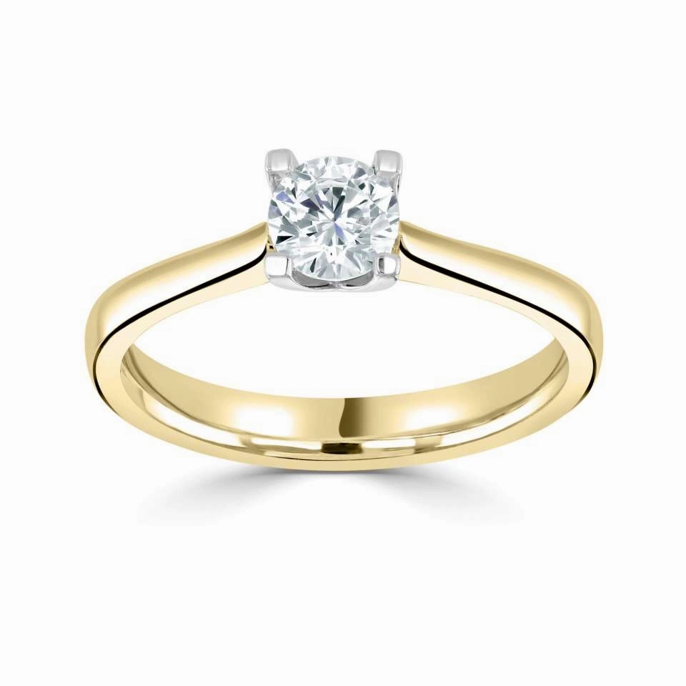 The Angelica 18ct Yellow And White Gold Round Brilliant Cut Diamond Solitaire Engagement Ring