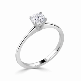 The Aster Platinum Round Brilliant Cut Diamond Solitaire Engagement Ring